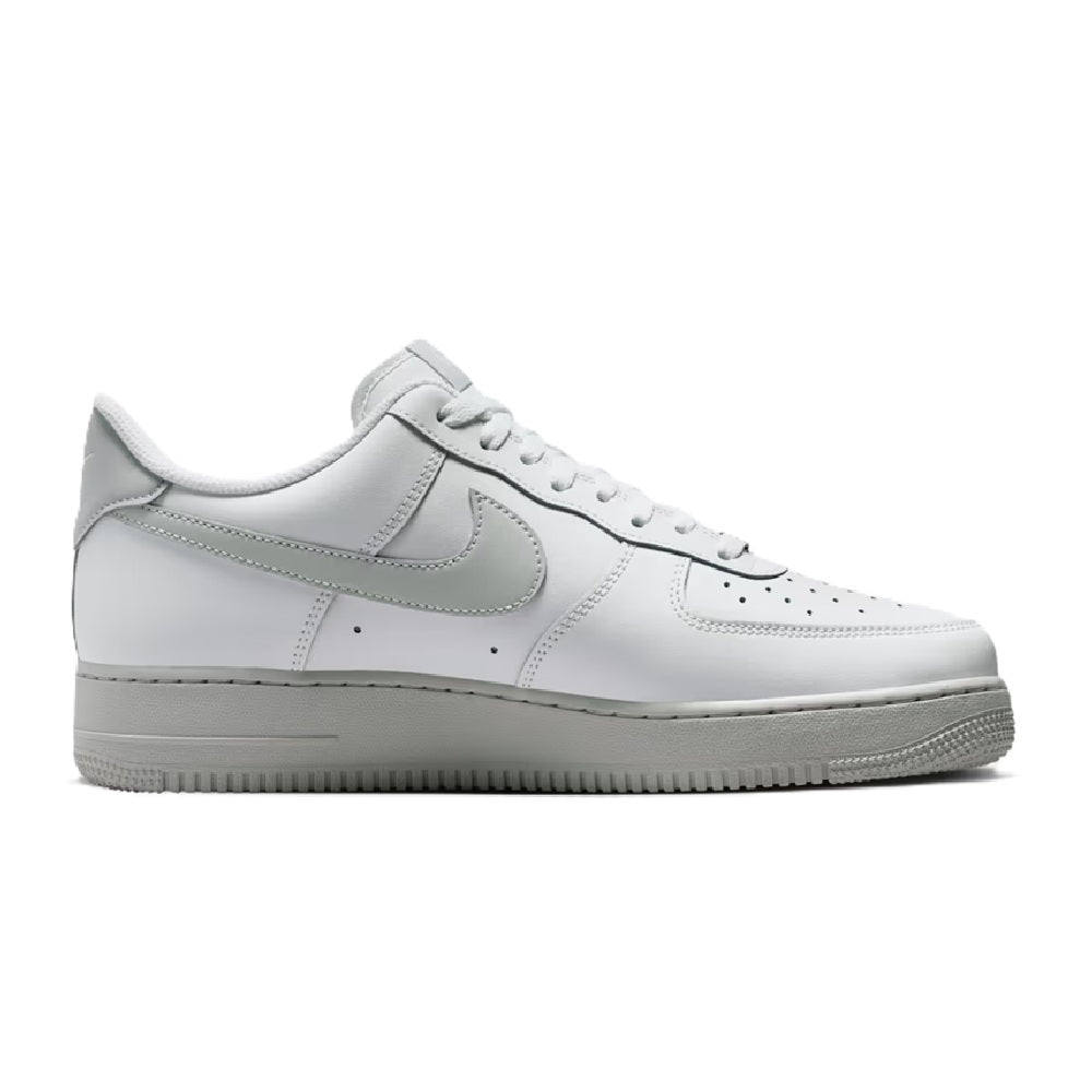 Nike low-top Air sneaker in white leather with light gray swoosh and accents