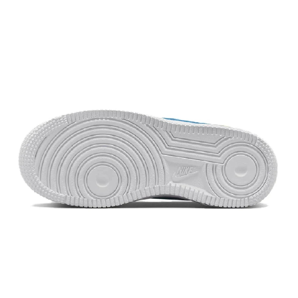 Kids' Nike Force 1 LV8 sneakers outsole view, textured rubber tread