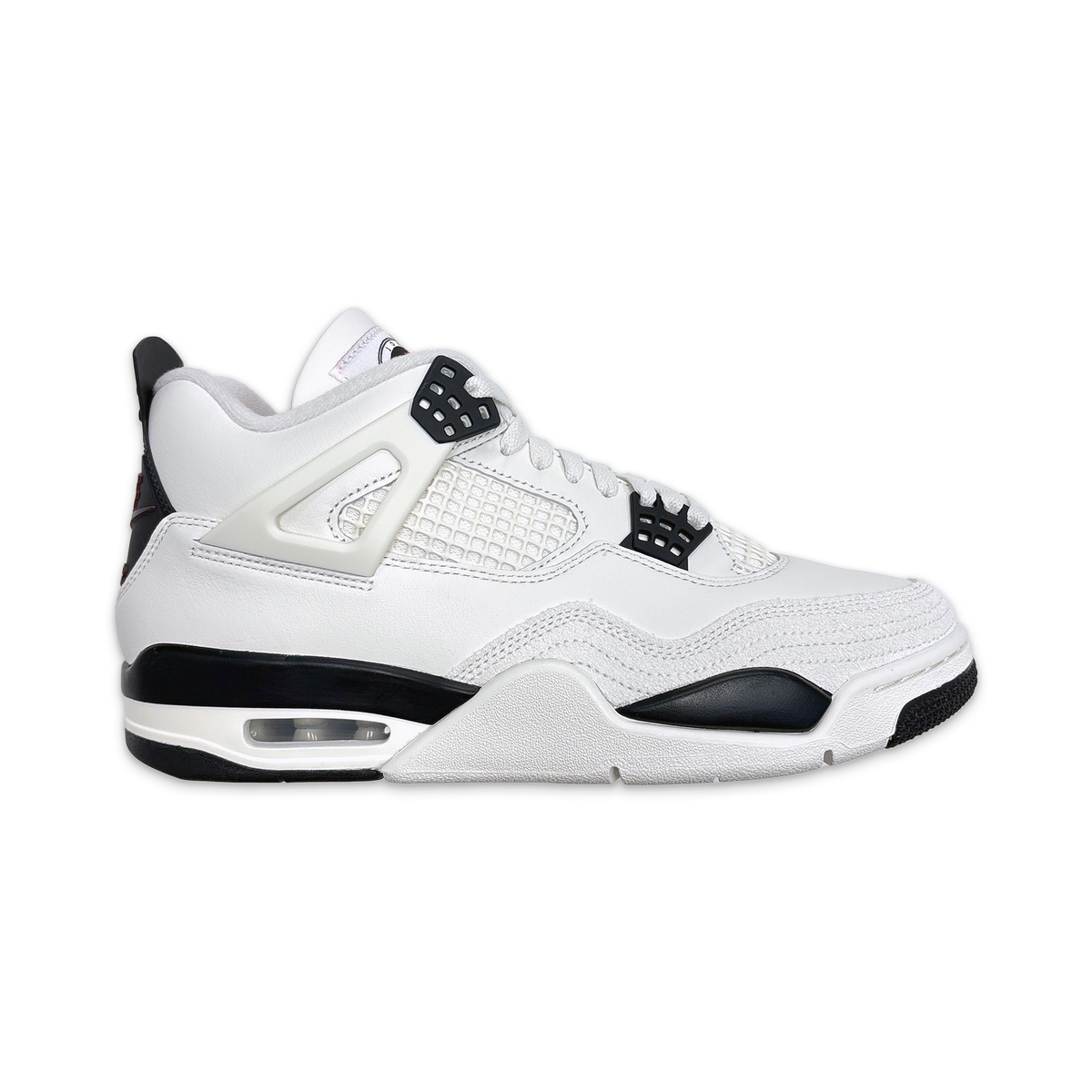 Air Jordan 4 Retro Flight Club white leather low-top sneakers with black accents