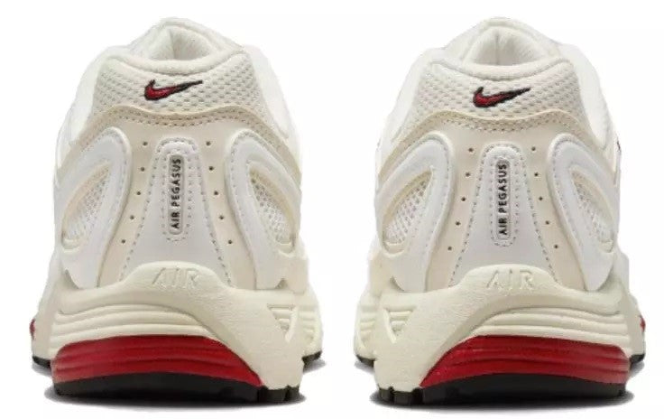 Women's Nike Air Peg 2K5 sneakers back view, white with red sole stripe