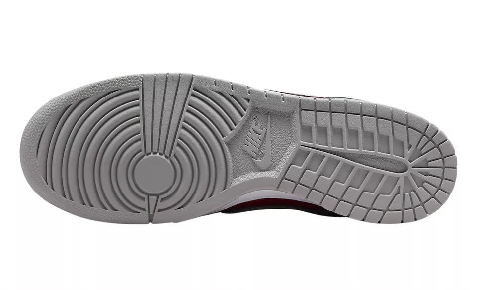 Nike Dunk Low outsole, textured rubber tread in light gray with Nike mark