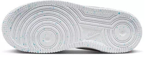 Kids' Nike Air Force 1 rubber outsole, textured tread with Nike logo.