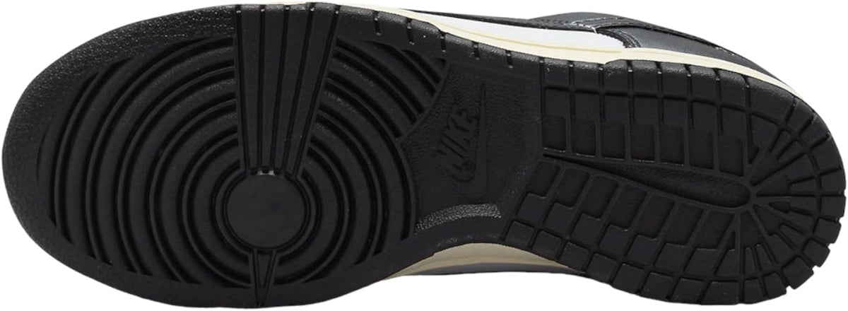 Nike Dunk Low PRM outsole, black textured tread with circular logo