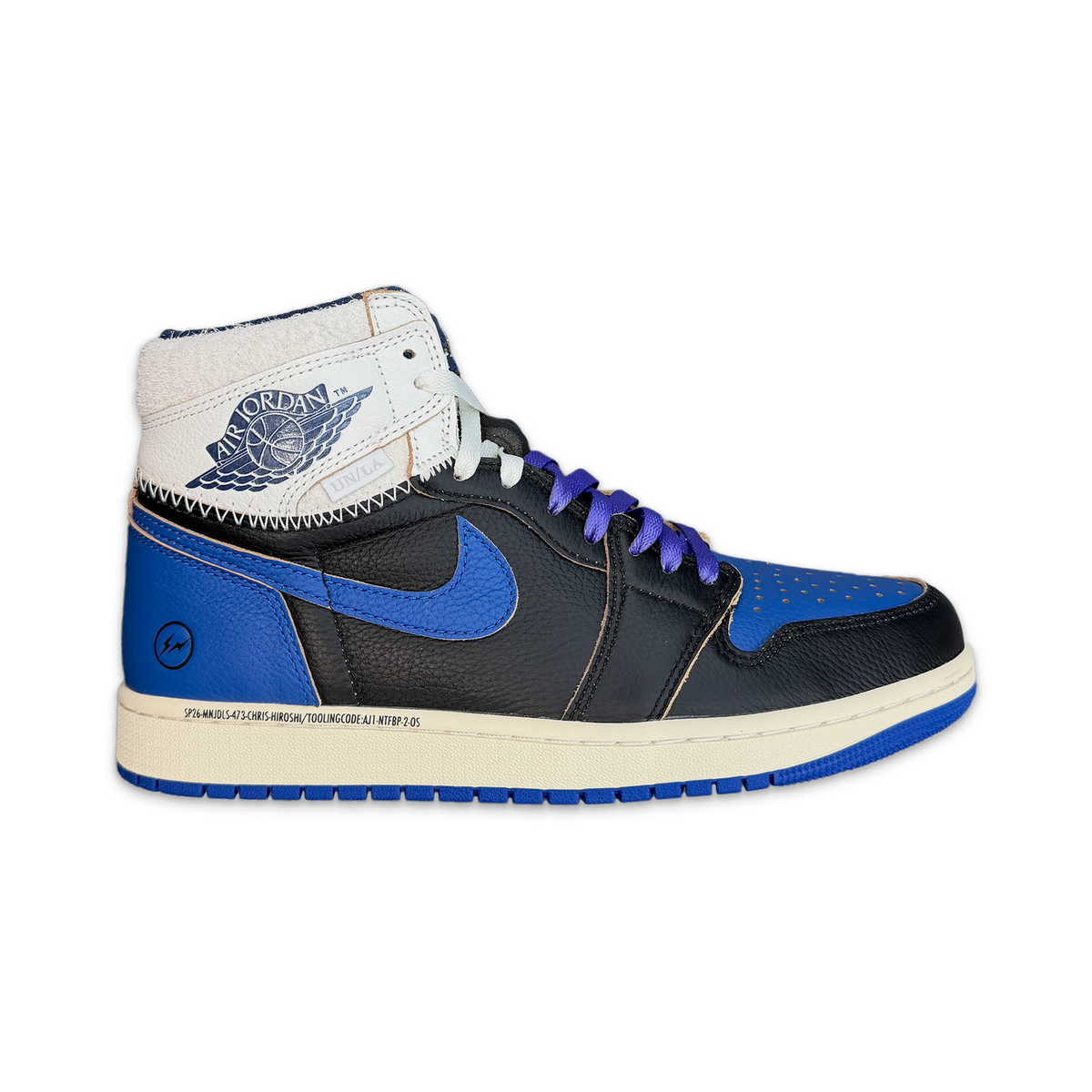 Air Jordan 1 Retro High OG high-top sneakers with black, blue and white colorblocking