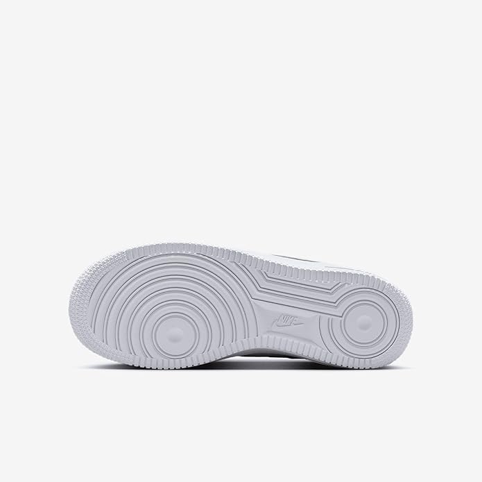 Big Kid's Nike Air Force 1 low sneakers, outsole view in light gray/white