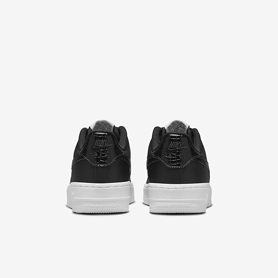 Big Kid's Nike Air Force 1 LV8 sneakers, black heels with white midsole and lace tabs