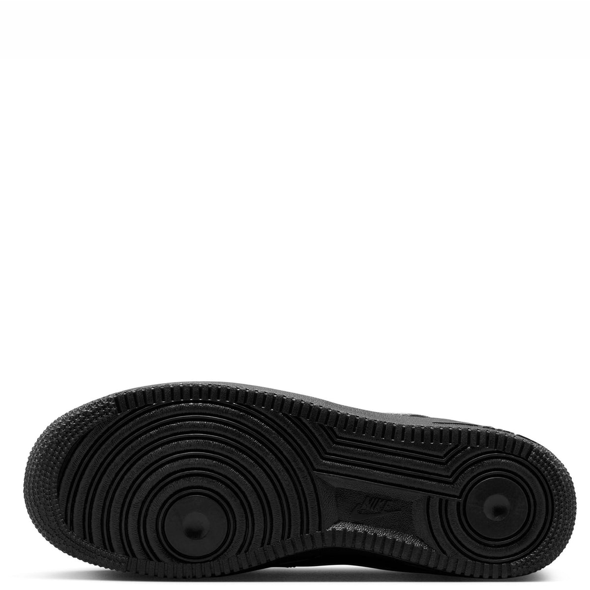 Black Nike Air Force 1 '07 outsole with circular tread pattern