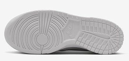 Nike Dunk Low outsole, white rubber tread with grippy pivot and channel lines