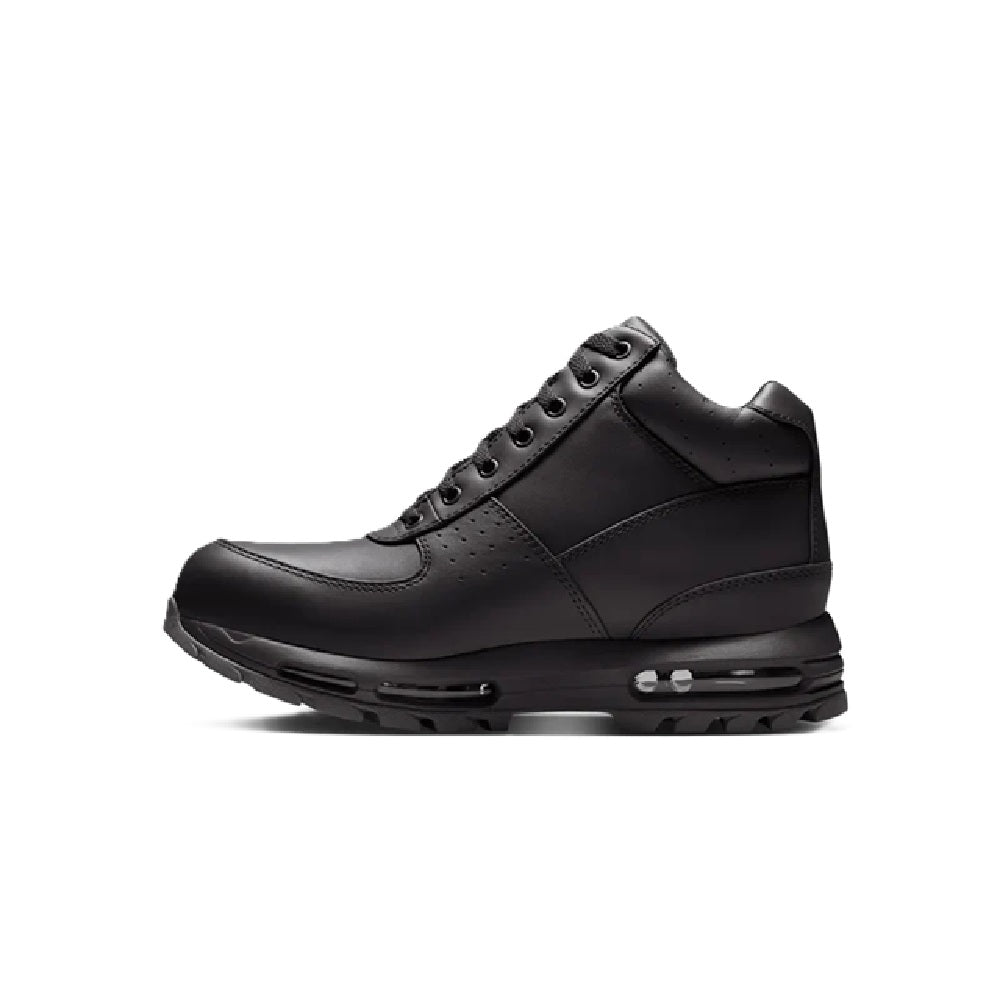 Men's Nike lace-up high sneakers in dark leather with molded toe and side panel