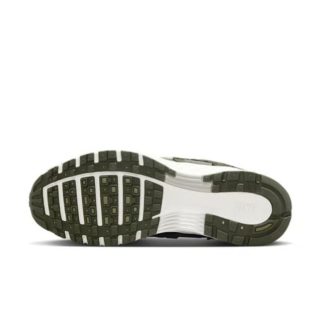 Nike P-6000 SE men's outsole view, dark green tread with white midsole