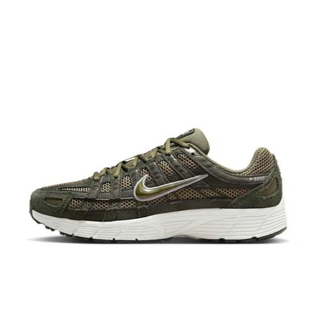 Nike P-6000 SE men's running shoes in dark olive with white midsole