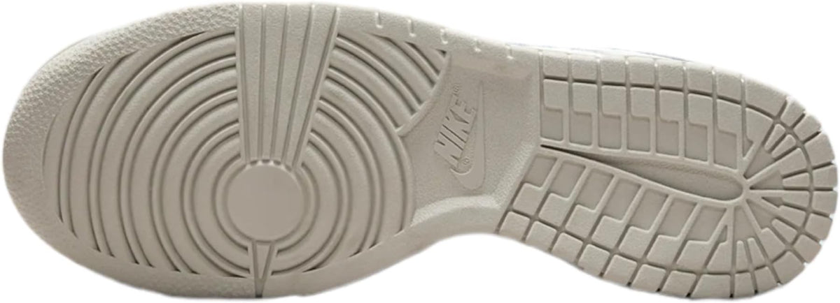 Women’s Nike Dunk Low outsole view with rubber tread pattern and herringbone grooves