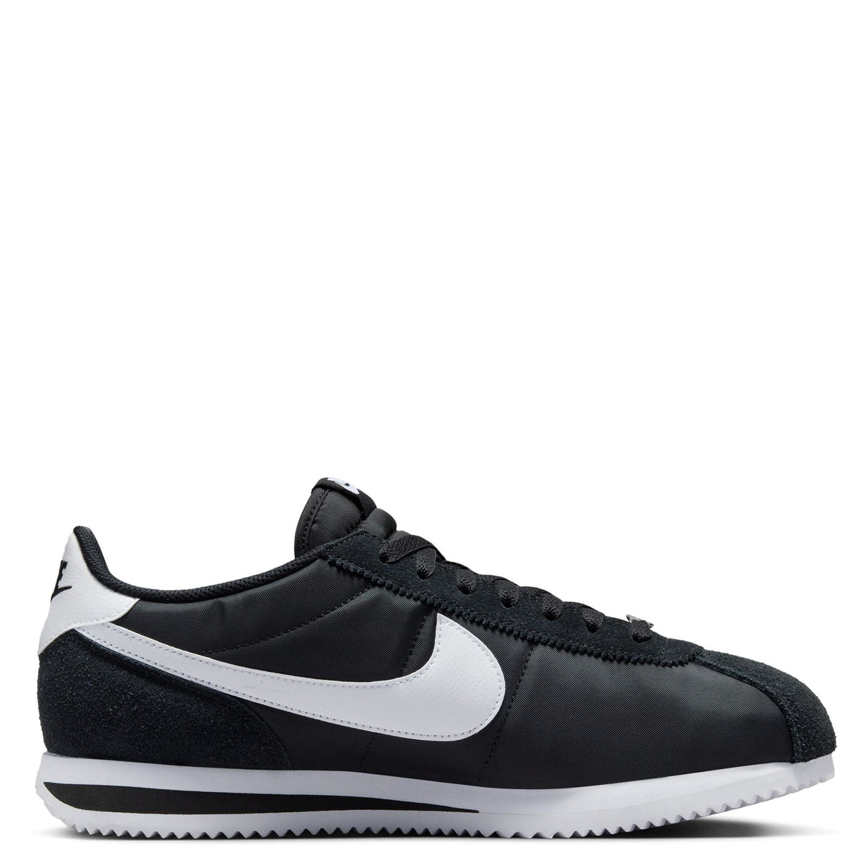 Men's Nike Cortez TXT low-top sneakers, black uppers, white swoosh and lace-up