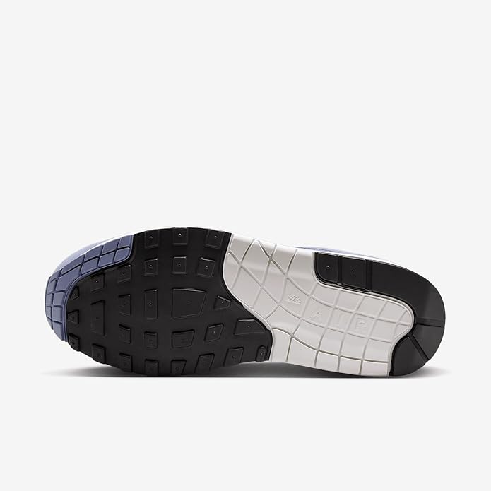 Nike Air Max 1 '87 sneakers outsole, black-and-blue tread with white midfoot section