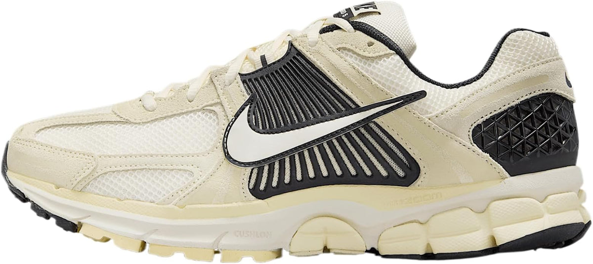 Men's Nike Zoom Vomero 5 lace-up sneakers in pale ivory with black swoosh