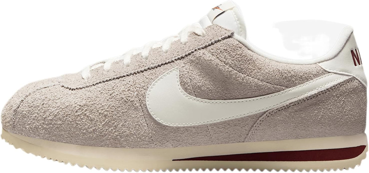 Men's Nike Cortez SE sneakers in grey suede with white swoosh and cream sole