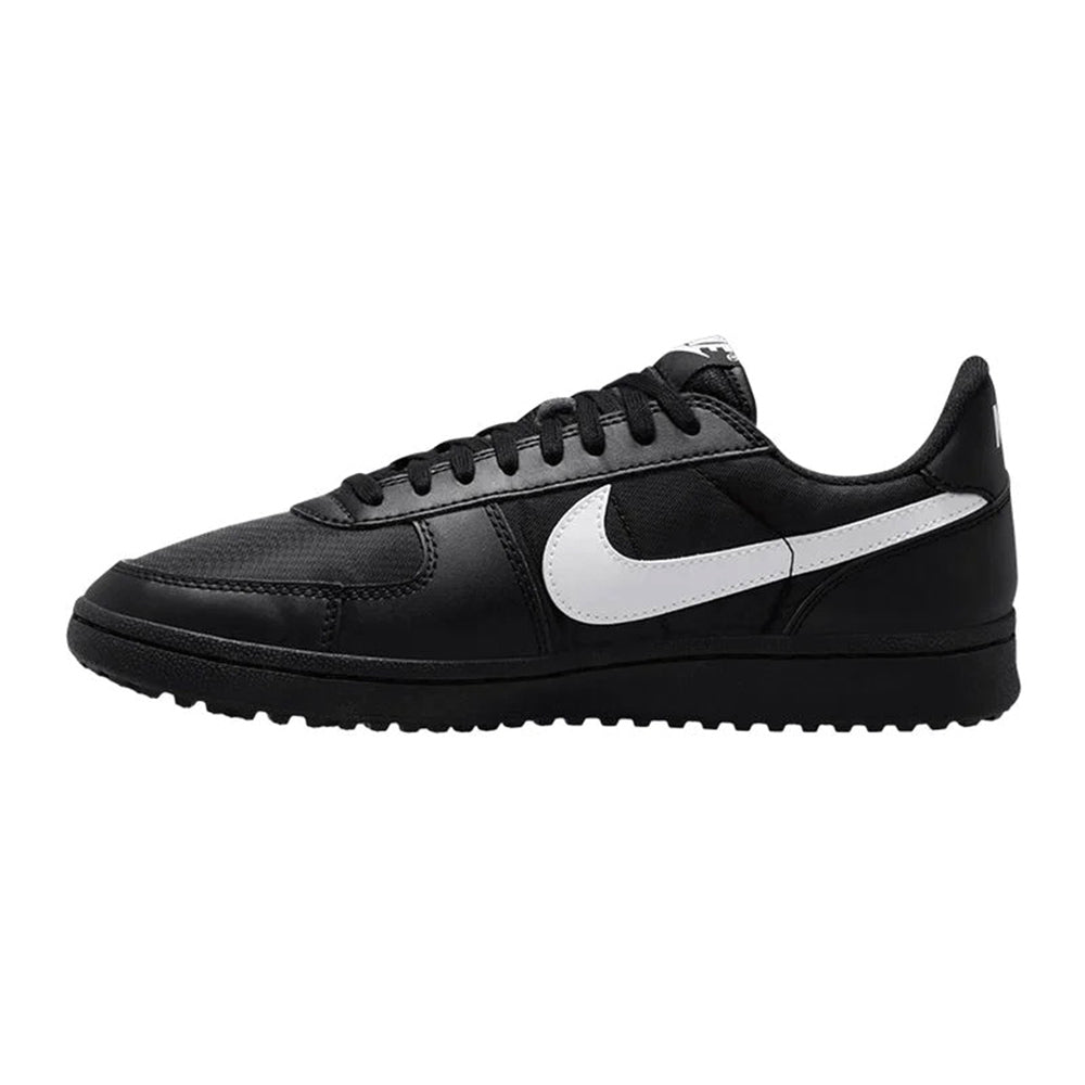 Men's Nike Field General low-top sneakers in black with white swoosh