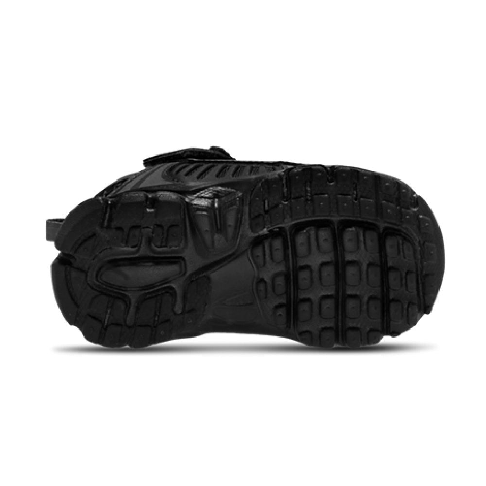 Toddler Nike black sneaker outsole, textured rubber tread for grip