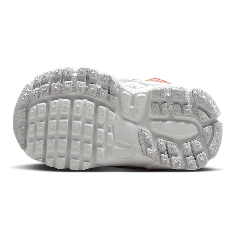 Toddler sneakers outsole with gray traction tread and molded heel