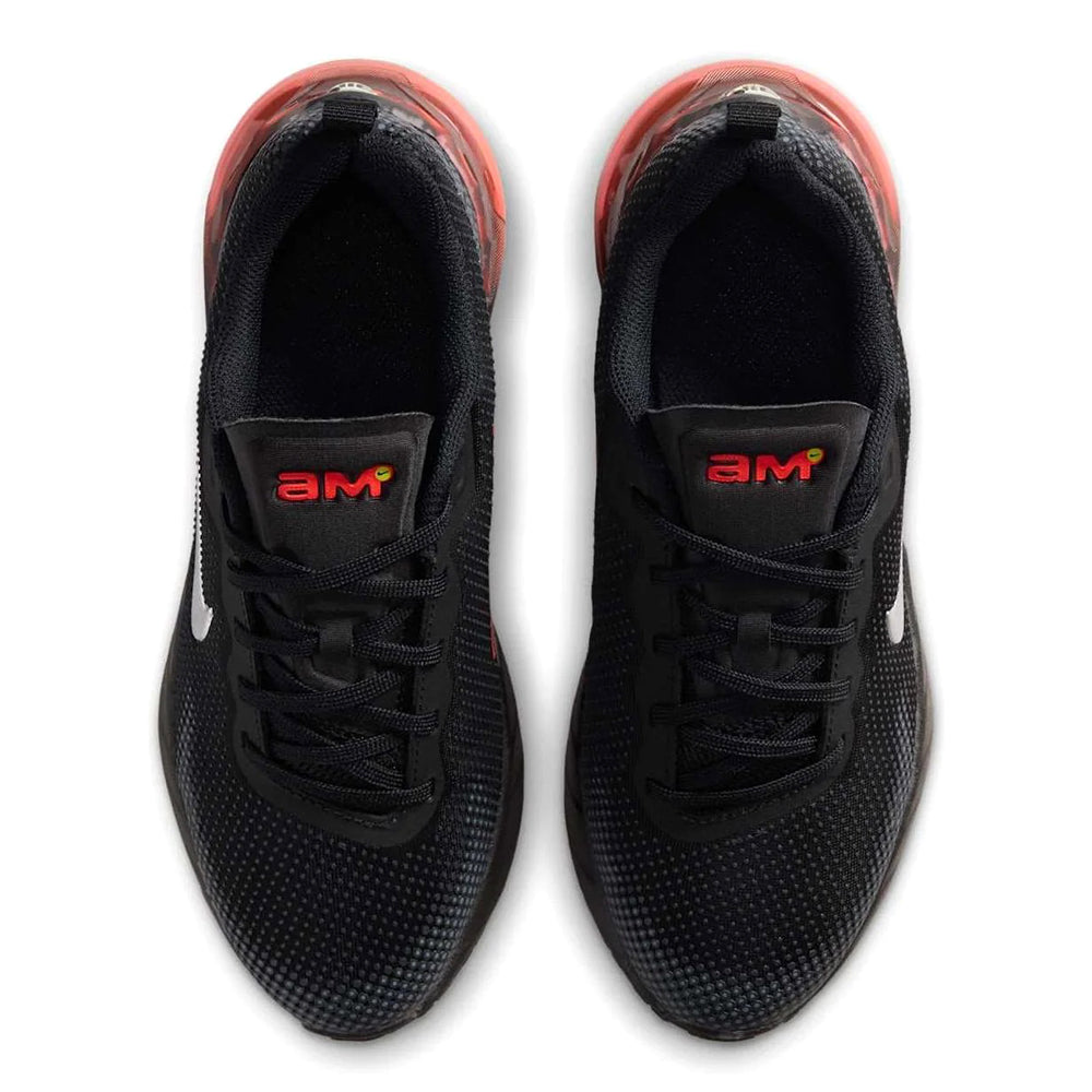Big kid's Nike Air Max Phoenix sneakers, black with red AM logo and lace-up tongue