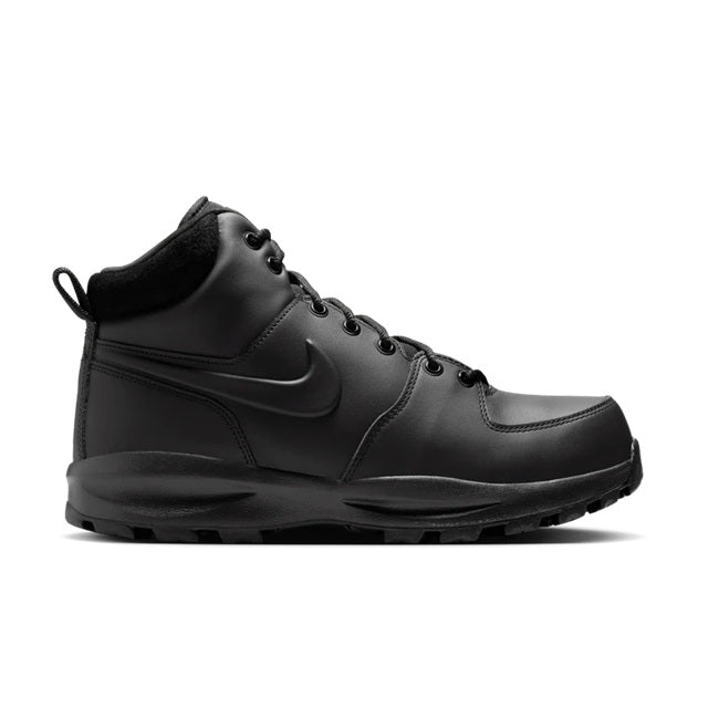 Men's Nike high-top leather boots in black, lace-up with front eyelets