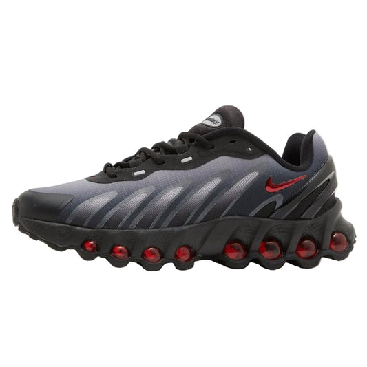 Big kid's Nike Air Max DN8 sneakers, black with gray upper and red accents