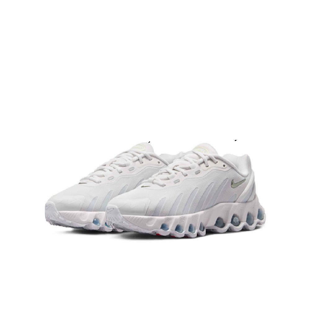Kids' running sneakers, front angle: light gray upper with blue sole cushioning