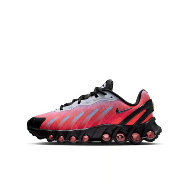 Kids Nike Air Max DN8 sneakers, light gray with pink-red wave, black sole