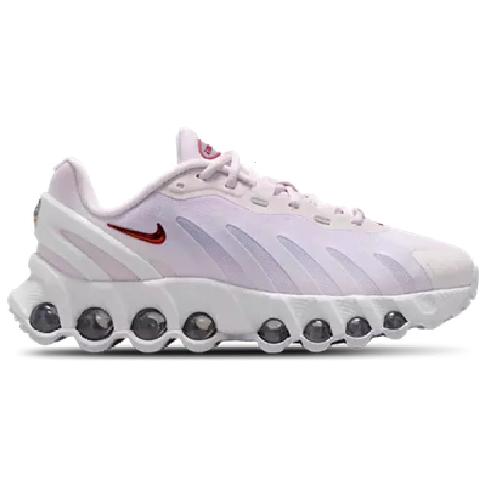 Kids Nike Air Max DN8 sneakers, light violet and white, lace-up with cushioned sole