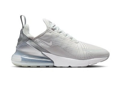 Light gray/white lace-up Nike Air Max sneaker with Swoosh and visible air sole