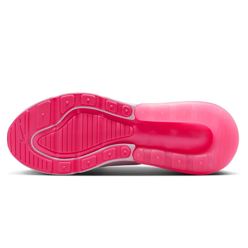 Nike Air Max 270 outsole, translucent pink rubber with visible tread pattern