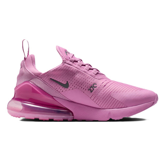 Women's Nike Air Max 270 LT sneaker in magenta, lace-up with visible Air cushioning