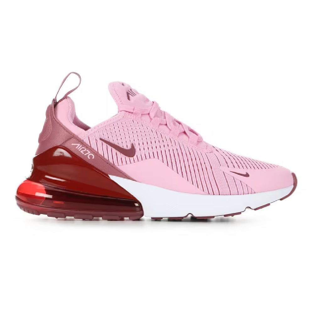 Nike Air Max 270 women's running shoe in pink with Air-cushion heel unit