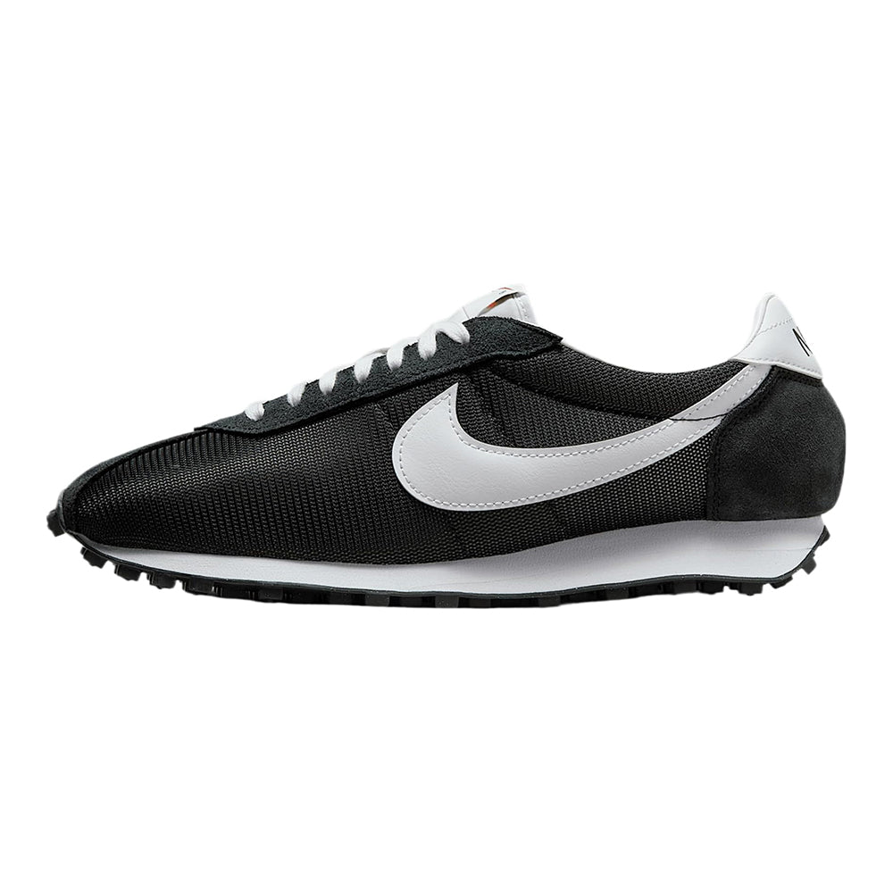 Nike LD-1000 running shoe: black knit upper, white Swoosh, lace-up