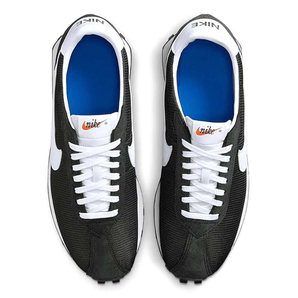 Nike LD-1000 shoe tongue and collar with white laces and blue interior lining
