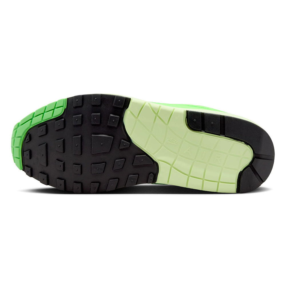 Nike Air Max 1 '87 outsole, black tread with light green traction panel
