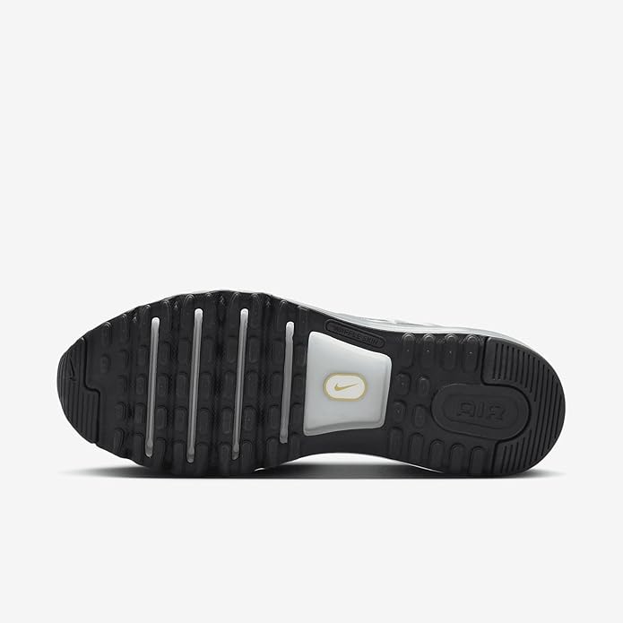 Nike Air Max 2013 men's dark rubber outsole with gold logo and blue accents