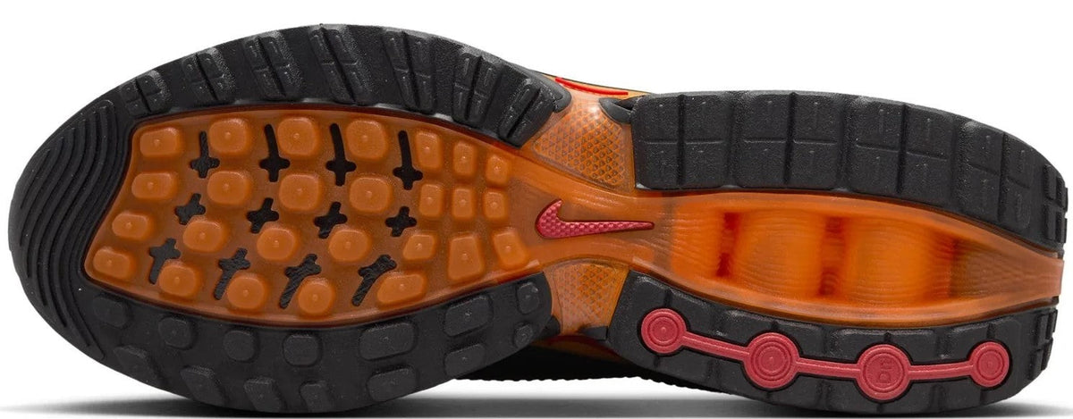 Men's Nike Air Max DN outsole with black tread and orange rubber forefoot detail