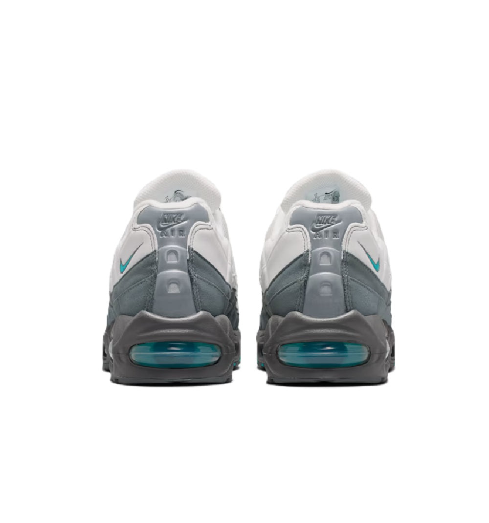 Air Max 95 sneakers, back view with heel Air unit and gray panels
