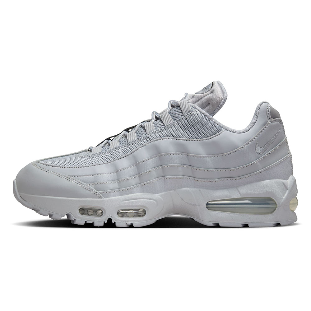 Men's Air Max 95 OG sneakers, wolf grey mesh, lace-up, visible Air unit