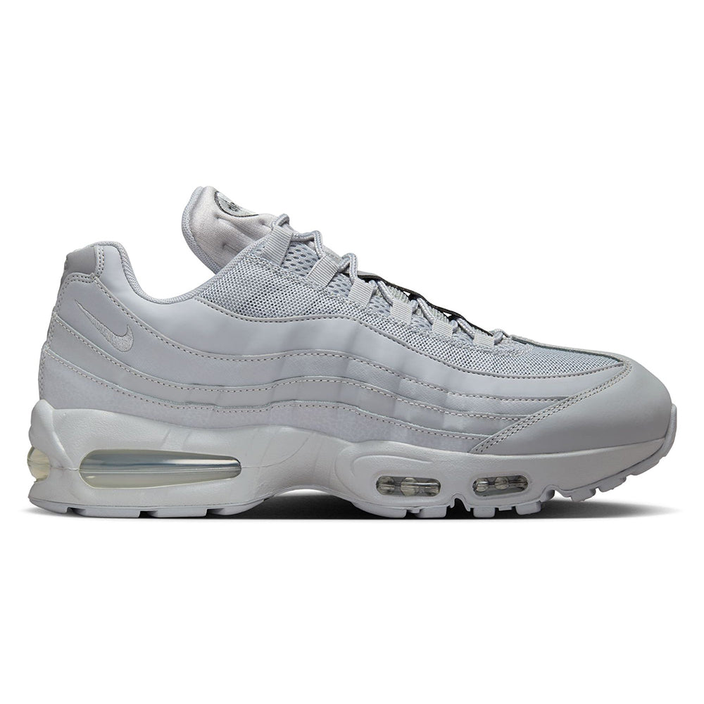Air Max 95 OG sneakers, wolf grey upper, lace-up design with Air cushioning