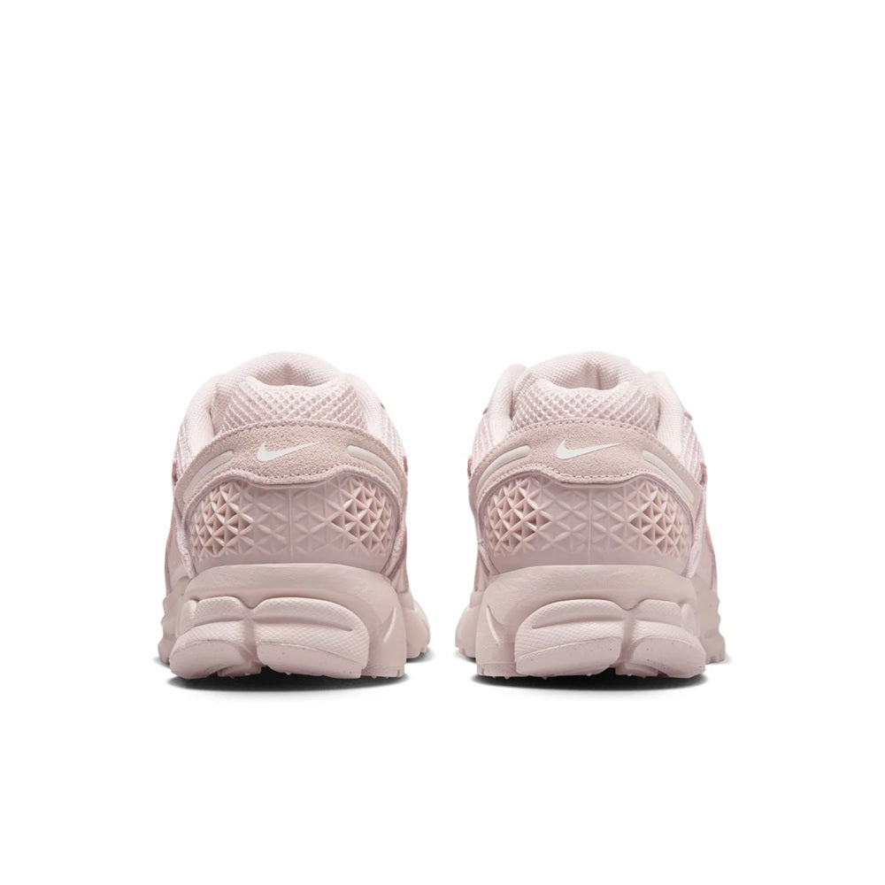 Women's Nike Zoom Vomero 5 shoes, light pink heels with padded collar and treaded sole