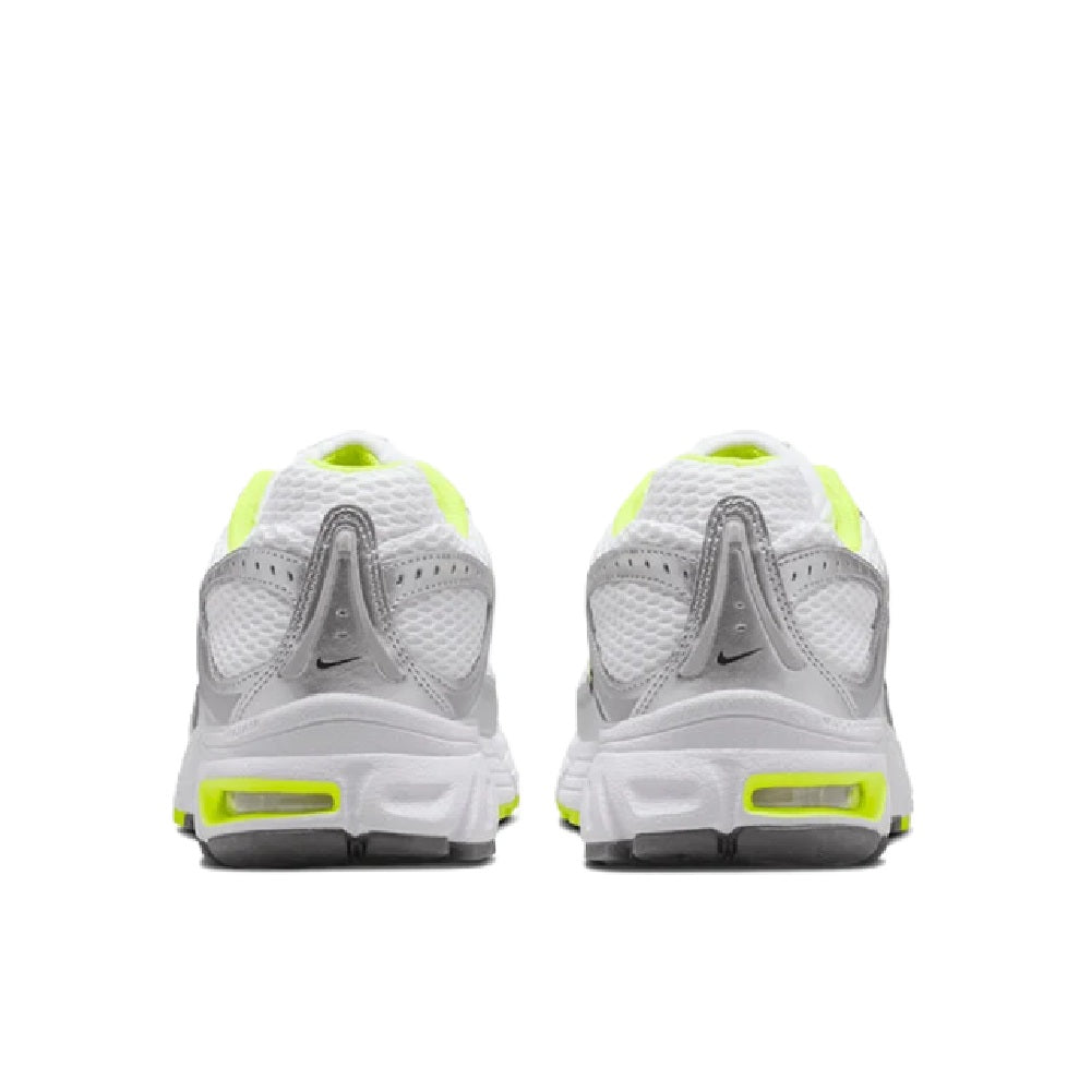 Women's Nike Air Max 2K sneakers, white heel with lime green pull tabs