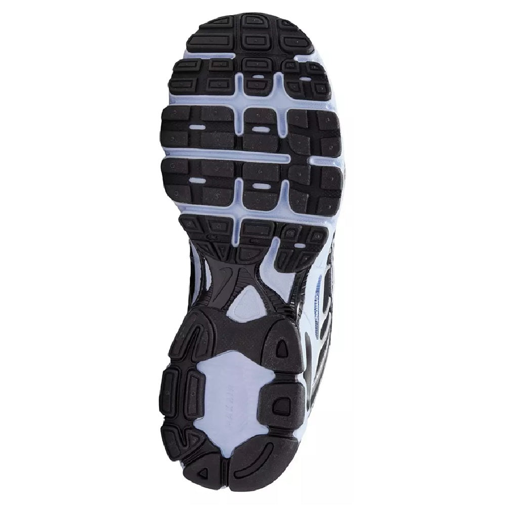 Nike Air Max Moto 2K sneakers outsole, black tread with gray and blue details