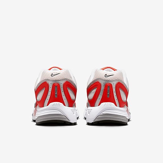Men's Nike Air Pegasus 2005 shoes, white and red heel with Air logo on back.