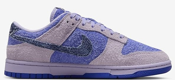 Women's low-top sneakers in lavender, blue, and deep royal with lace-up front