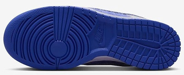Blue rubber outsole for low-top sneakers with tread pattern and grid sections