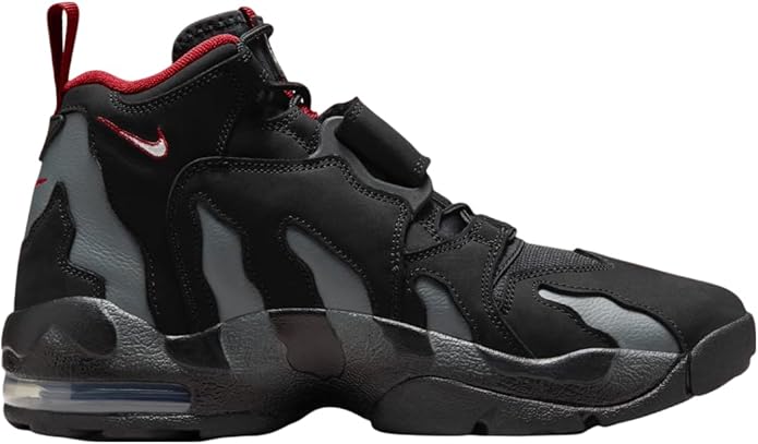Nike Air DT Max'96 high-top sneakers, black with red lining and swoosh