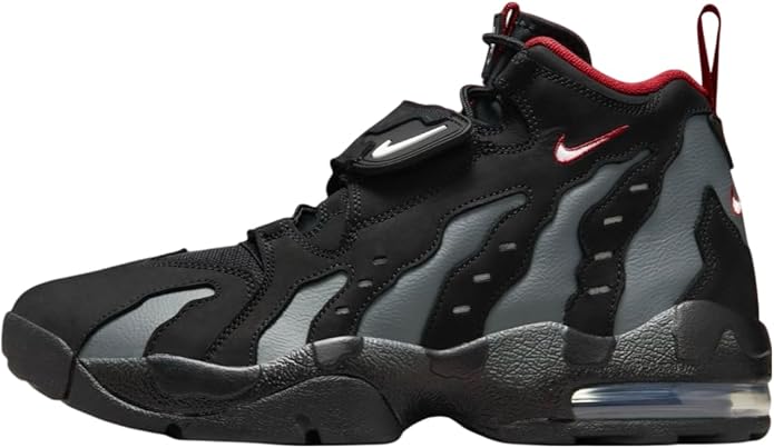 Nike Air DT Max'96 high-top sneakers, black with red accents, visible Air unit
