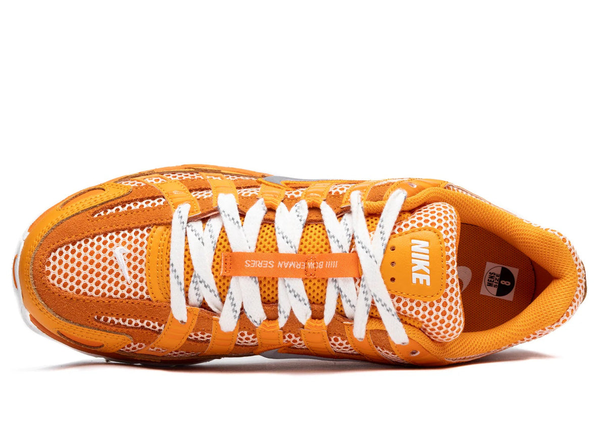Men's Nike P-6000 PRM sneakers, orange mesh side, white laces, NIKE branding